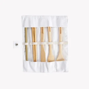 Bamboo cutlery set in natural bamboo for eco-friendly corporate gifting