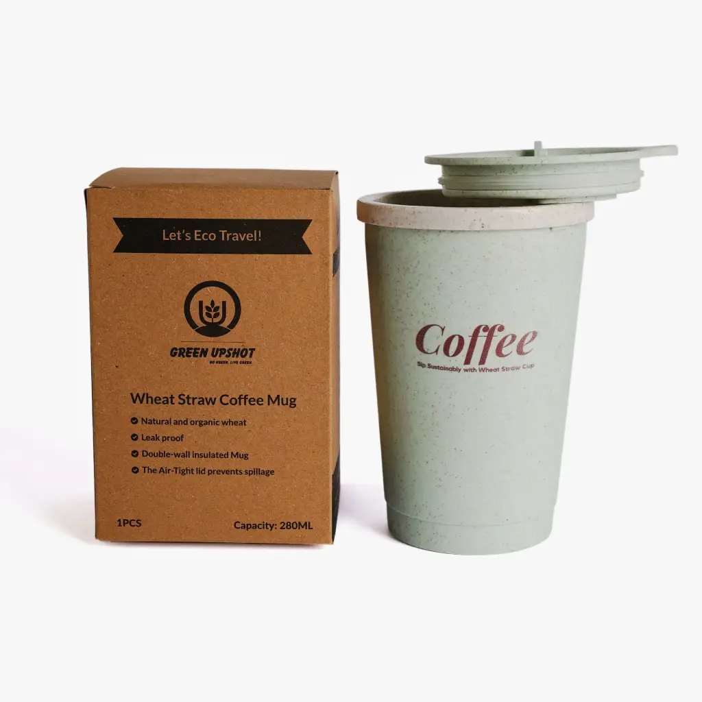 Double Wall Reusable Wheat Straw Coffee Cup | Eco-Friendly Travel Cup Pakistan - Image 5