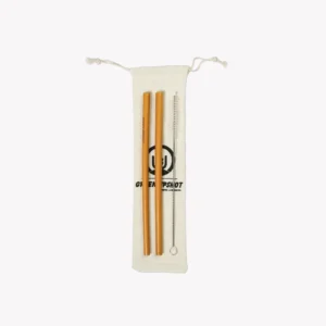 wooden straws bamboo set with cleaning brush