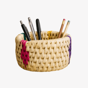 Desk organizer handcrafted from date palm leaves