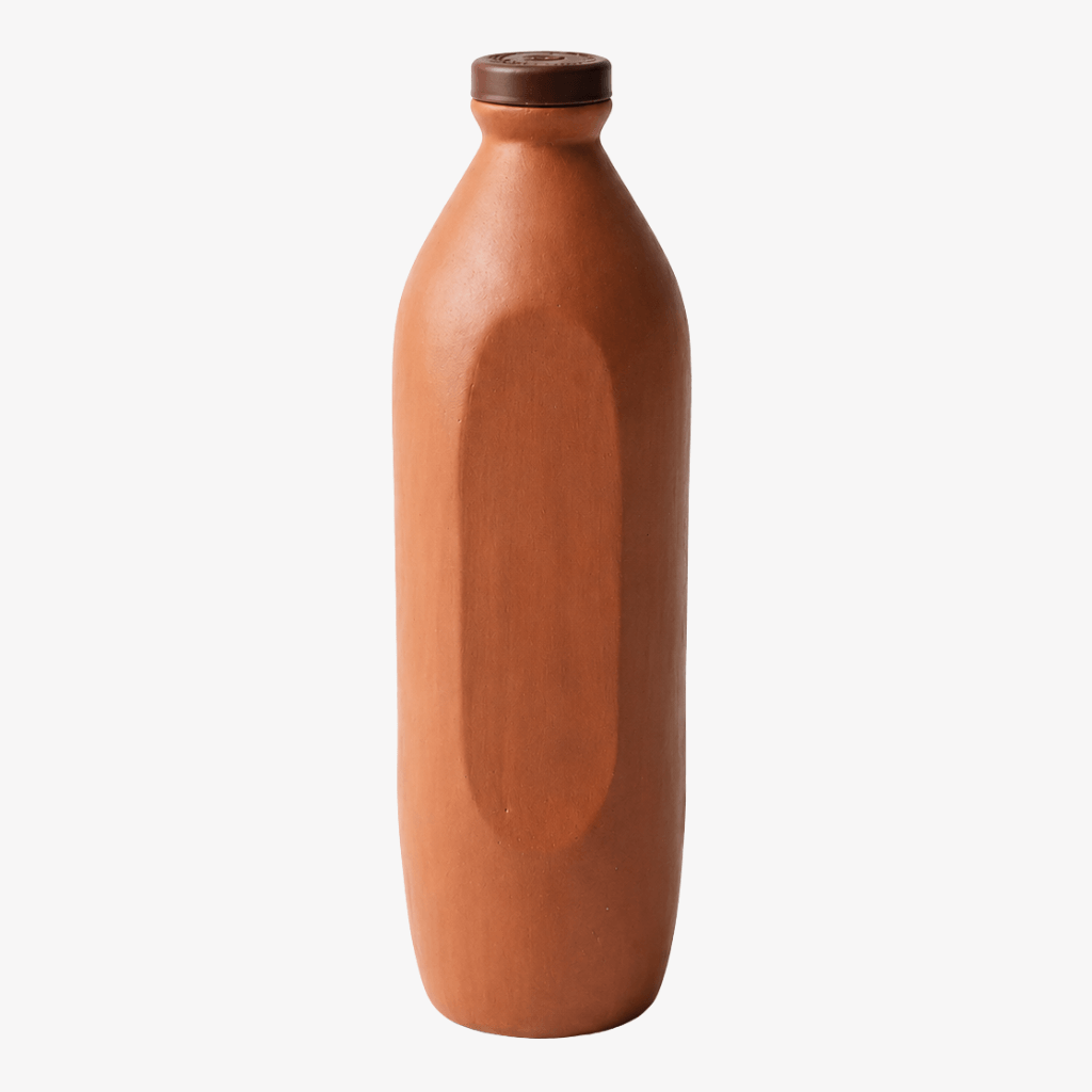 Terracotta clay water bottle for natural cool hydration