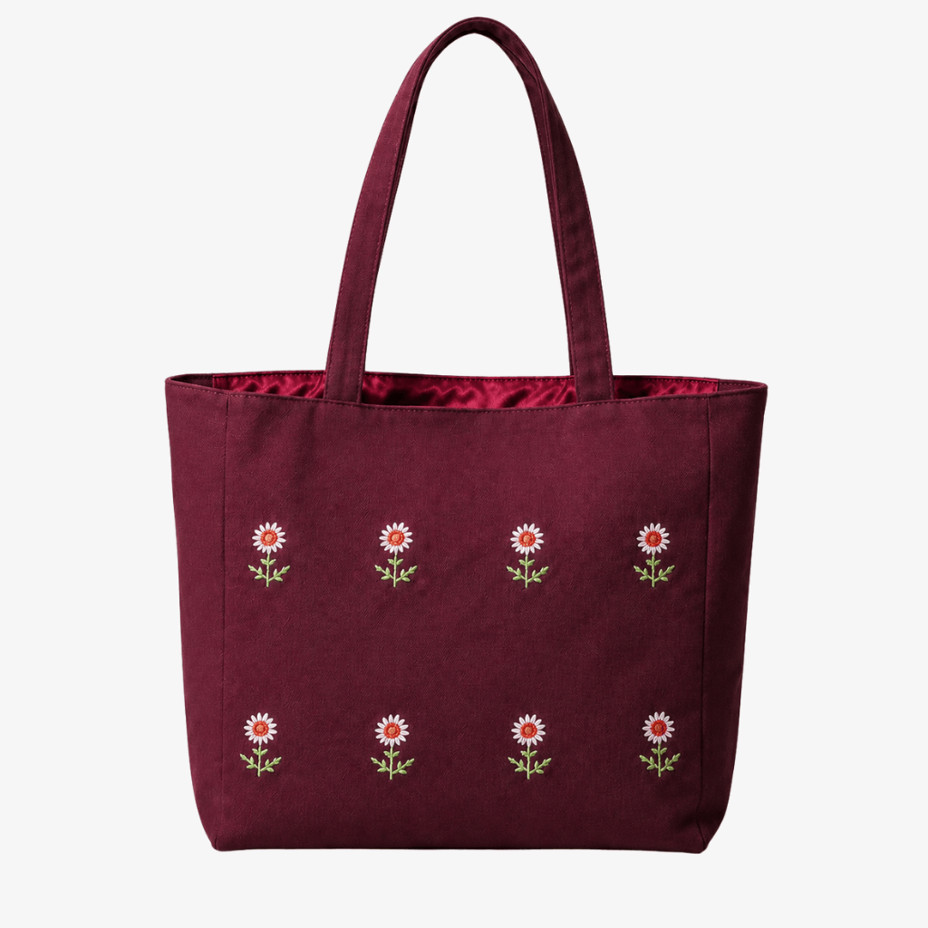 Hand embroidered tote bag made by women artisans