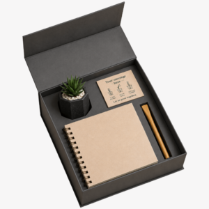 Welcome aboard basket with eco-friendly onboarding gifts