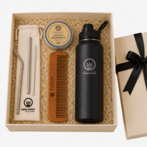 Summer gift basket with reusable hydration essentials
