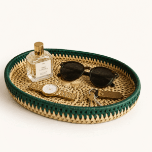 Vanity tray handcrafted from date palm leaves